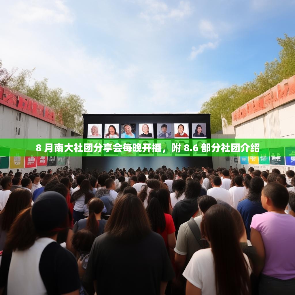 8 月南大社团分享会每晚开播,附 8.6 部分社团介绍 8 月南大社团分享会每晚开播,附 8.6 部分社团介绍